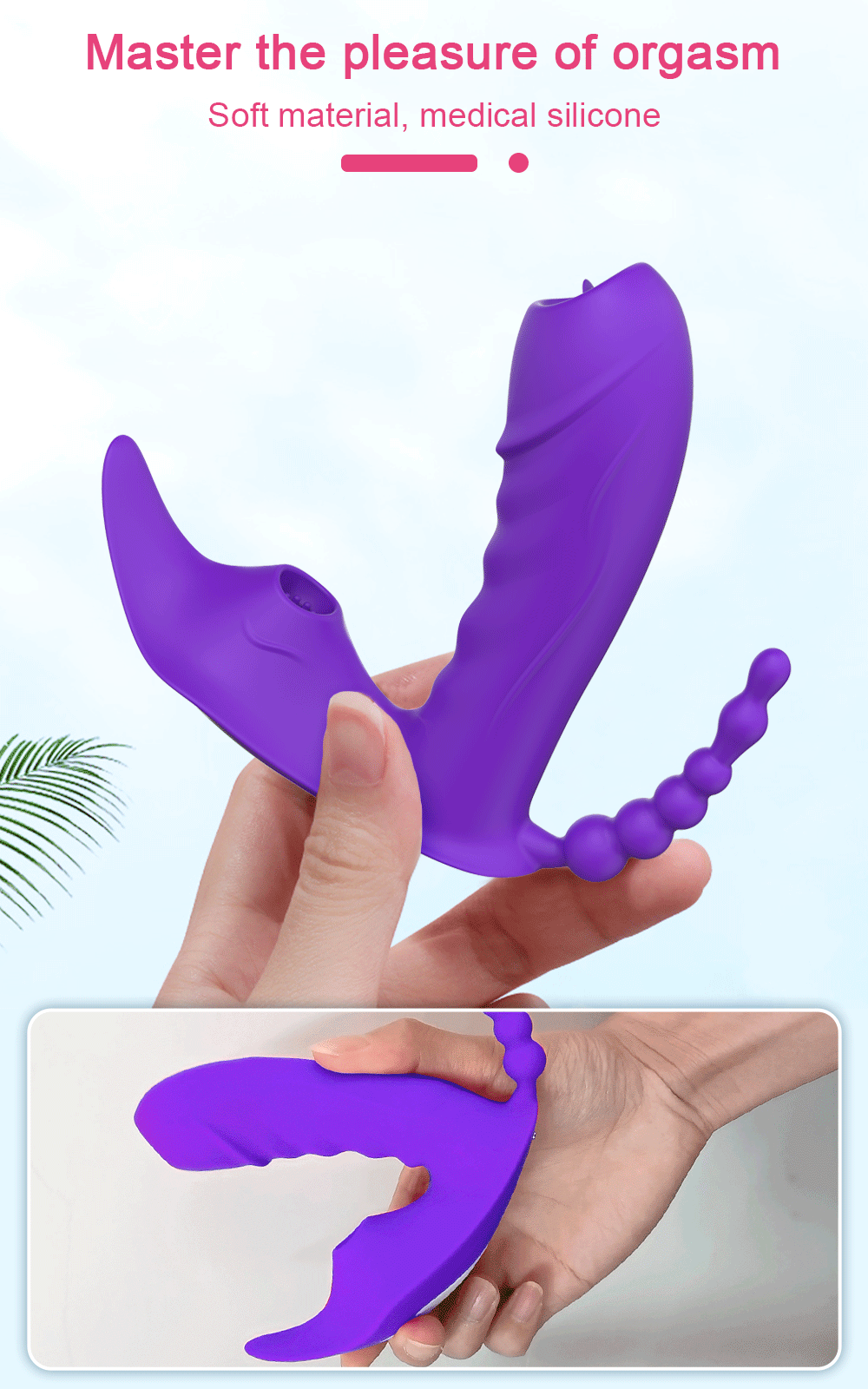 Wearable App Controlled Vibrator with Clit Sucker & Anal Beads - W1