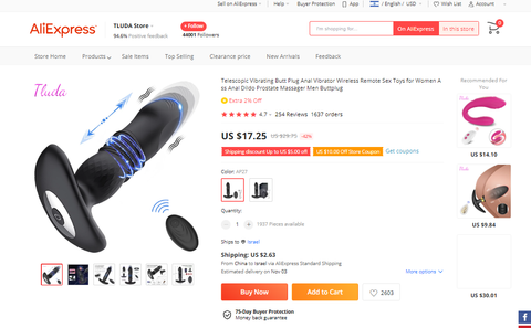 A thrusting anal plug on AliExpress