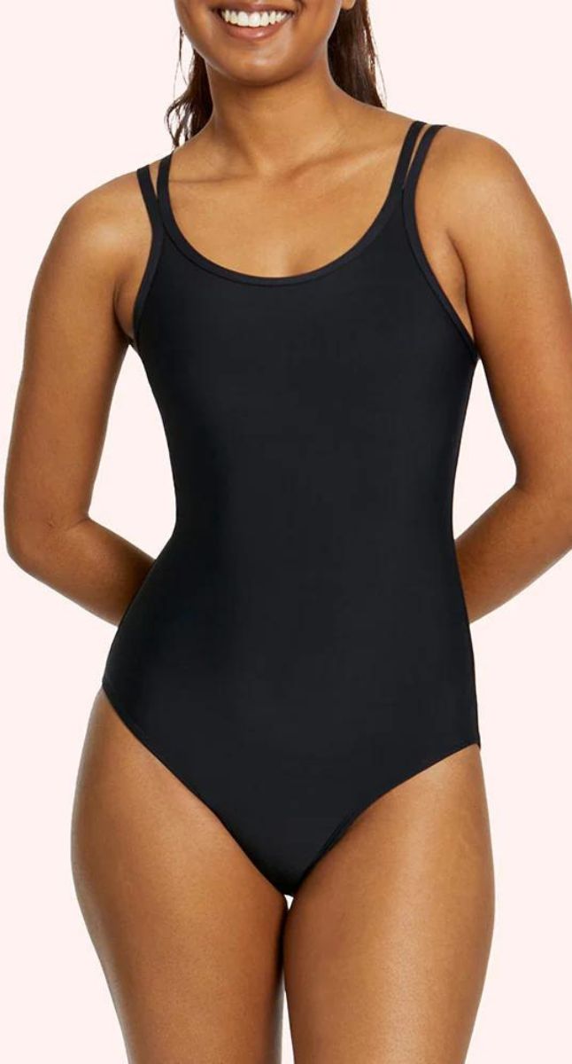 Black Halter O-ring Ruched Bust One Piece Swimsuit - The Perfect Touch SA