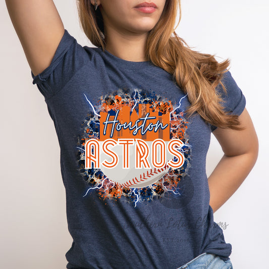 Astros Lightning Bolt Short Sleeve Shirt