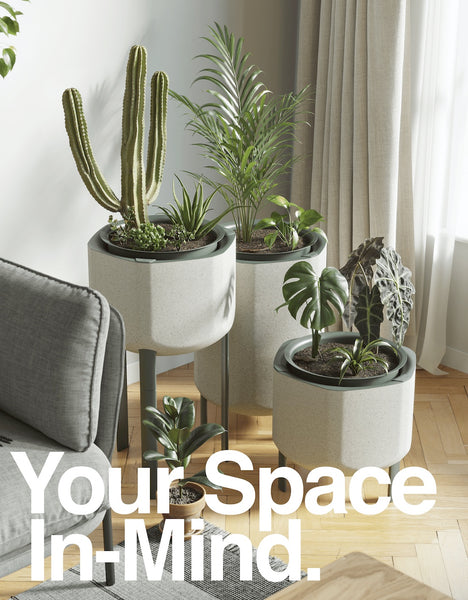 poster showing marly planters in an urban space