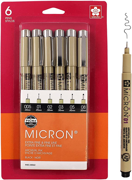 Sakura® Pigma® Micron® Pens (3-Pack)