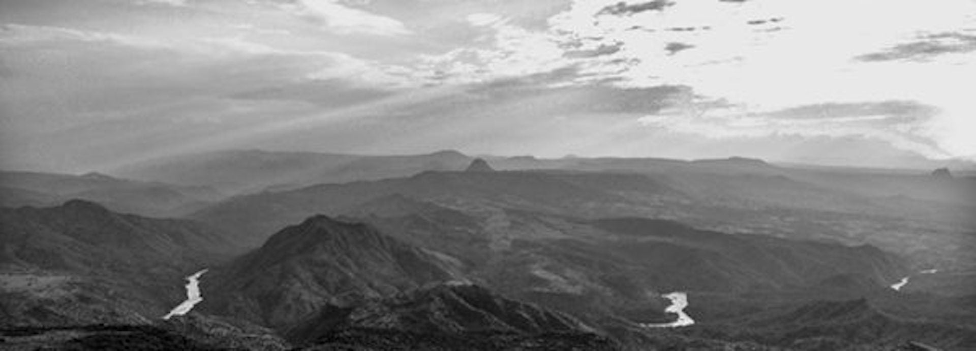 WideFormat Black and White aerial photo of rift valley in Ethiopia.