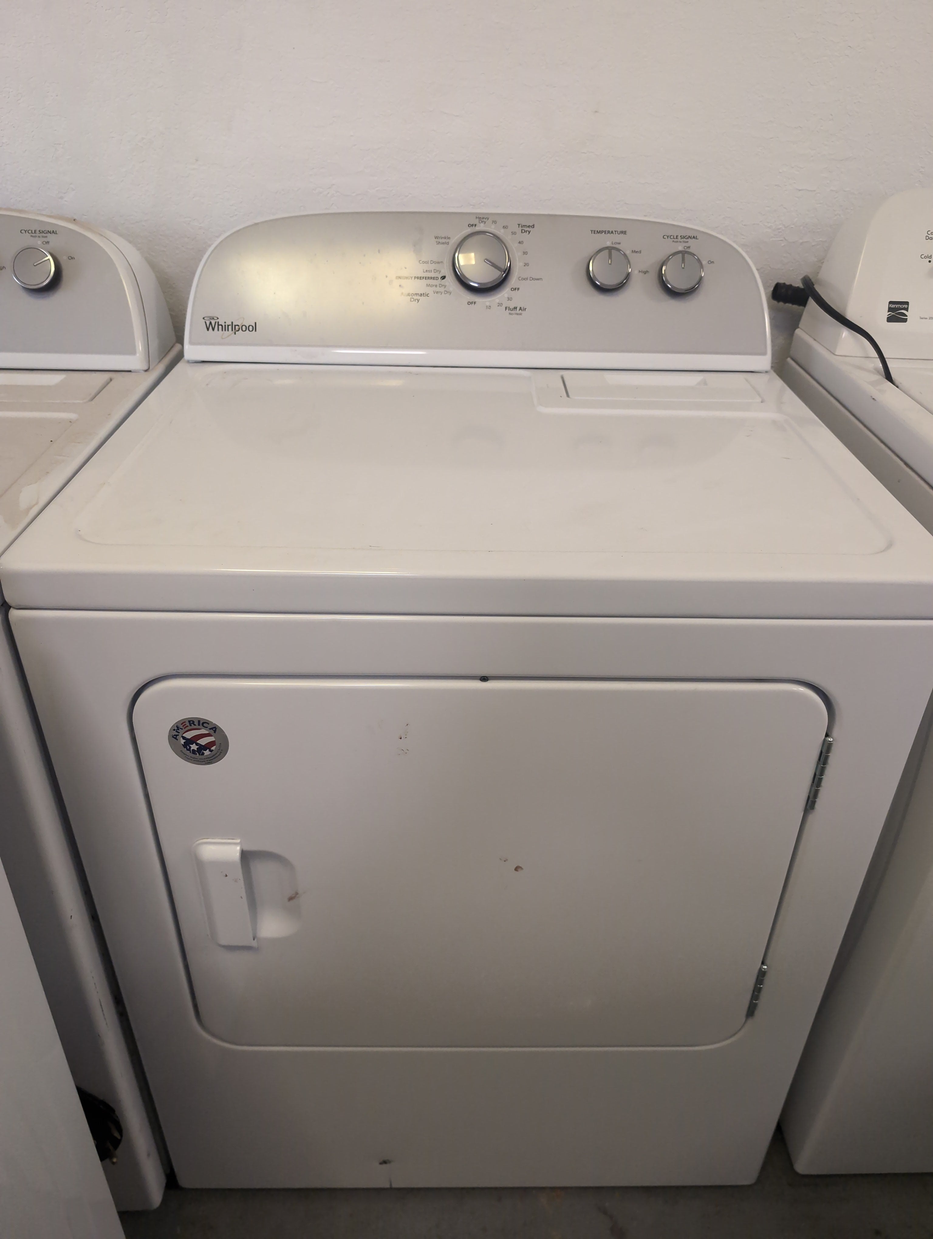 Used Whirlpool electric 6.5 cubic foot clothes dryer