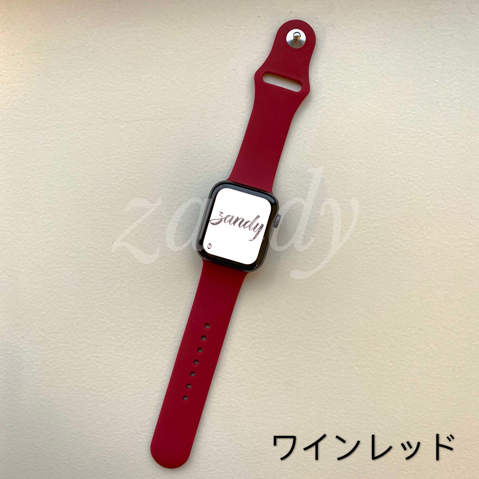 超安い】 ピーチ赤♡Apple Watch ベルトラバーバンド スポーツ