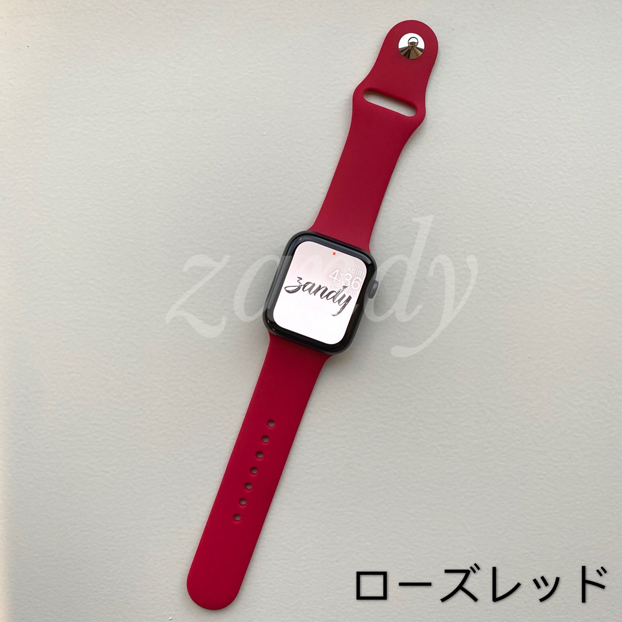 ギフト】 ピーチ赤♡Apple Watch ベルトラバーバンド スポーツ