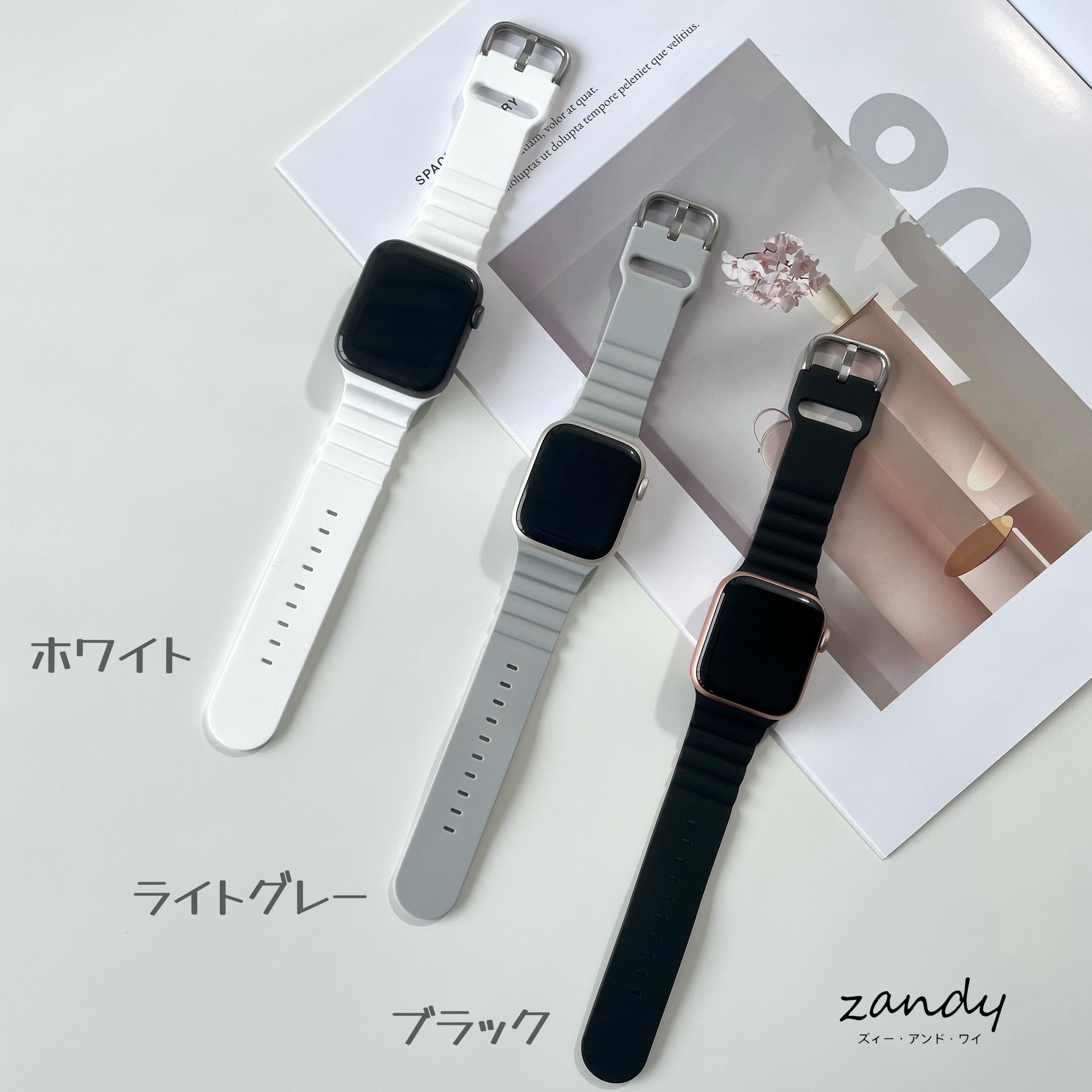 送料無料 グレー♡Apple Watch ベルトラバーバンド スポーツ アップル