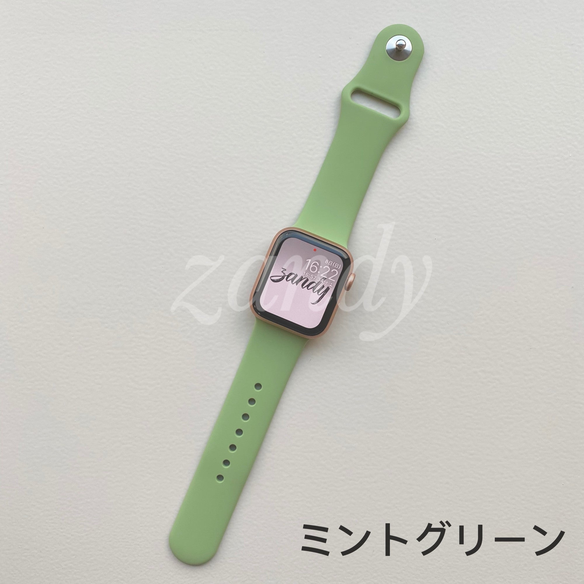 Seグリーン☆アップルウォッチ ラバーベルト Apple Watchバンド