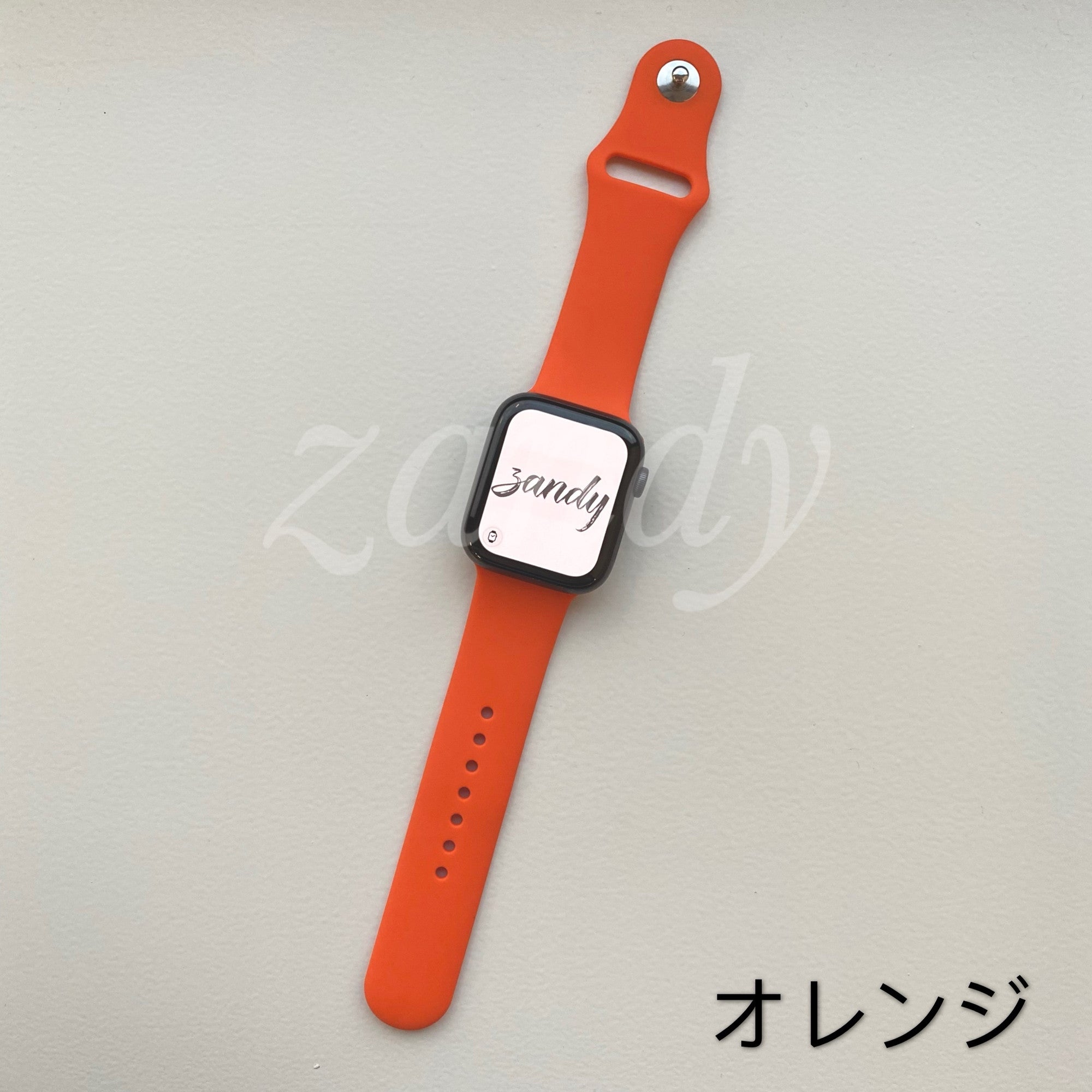 かわいい新作 オレンジ♡Apple Watch ベルトラバーバンド スポーツ