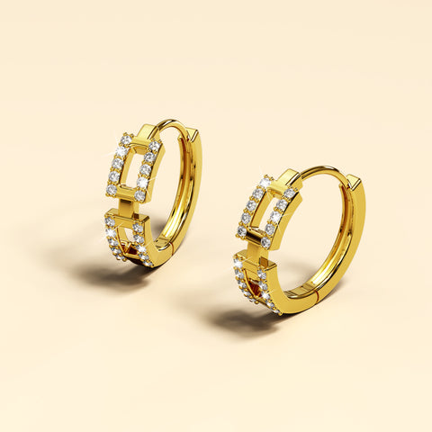 Huggies Collection - Diamond Hoop Earrings 20mm – Type Jewelry
