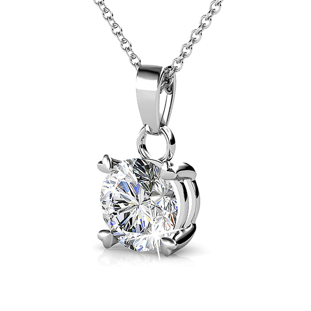 crystal solitaire necklace