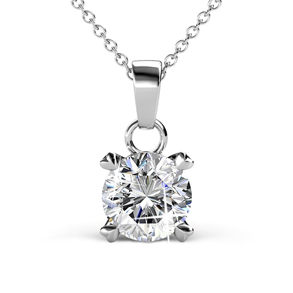 crystal solitaire necklace