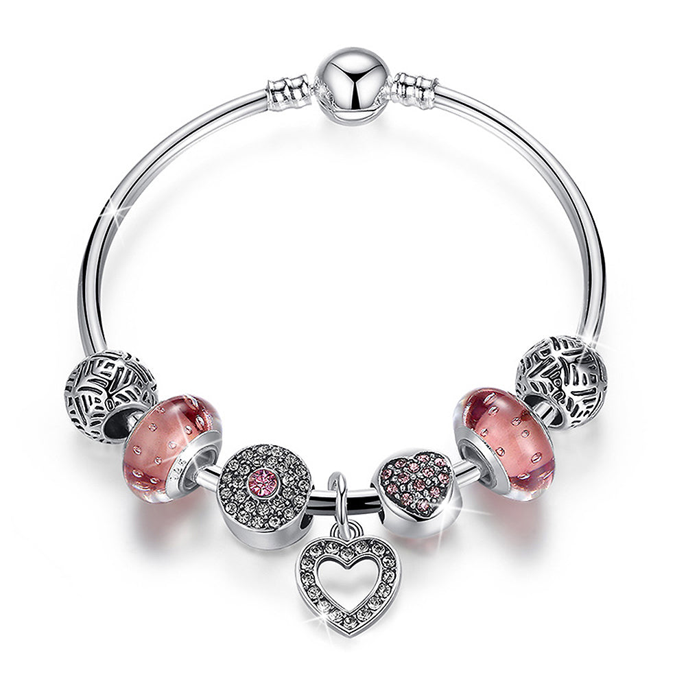 Pandora Inspired Full Set Beaded Charm Bracelet