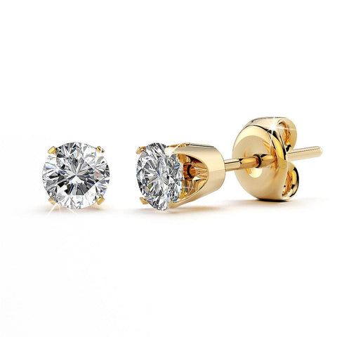 9K Australian sunstone Gold Earrings-7262FJ | Juwelo