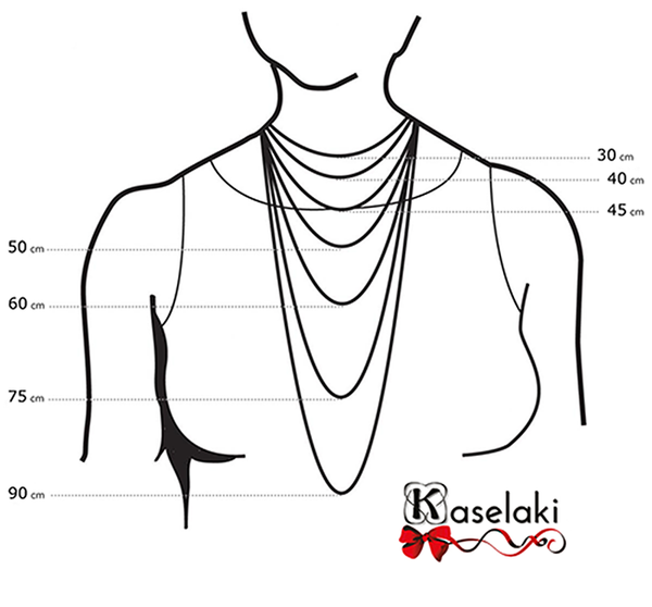 size chart necklaces pendants kaselaki