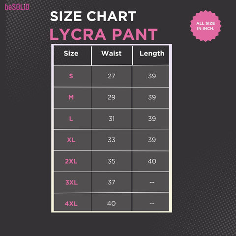 Lycra Size Chart