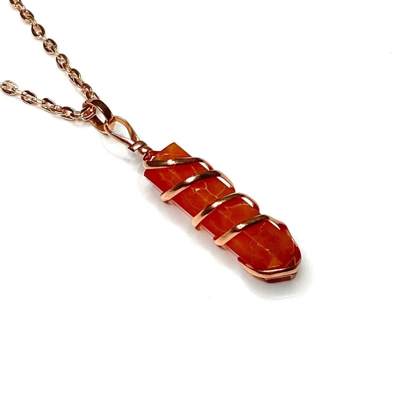 Carnelian Spiral Necklace - SweetSlims product image