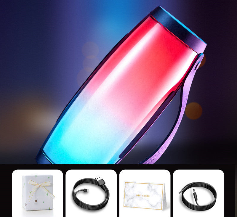 Cool Bluetooth Speaker With Colorful Lights Glowing Subwoofer Wireless Speaker - yellly
