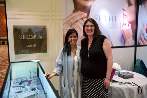 Photo of Zoey with Prena at the Sethi Couture Las Vegas Booth.