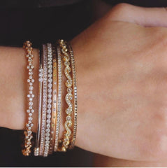 Sethi Couture 18k white, rose, and yellow gold Stacking bangle bracelets
