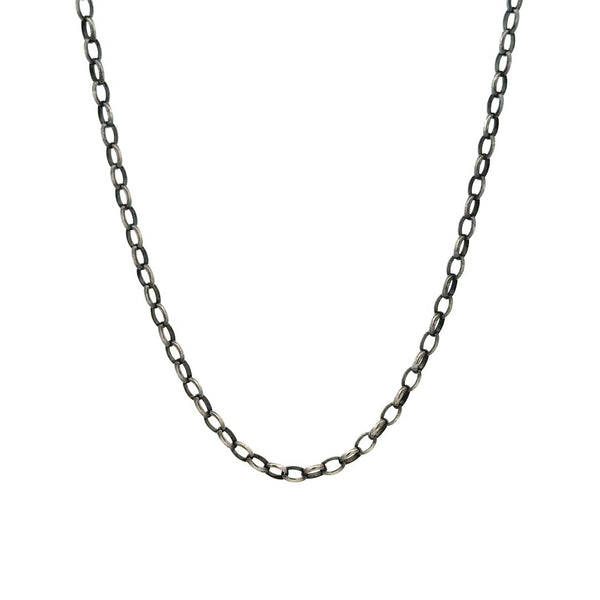 Sterling Silver Black Leather 20 Cord Chain Necklace – Silver Insanity