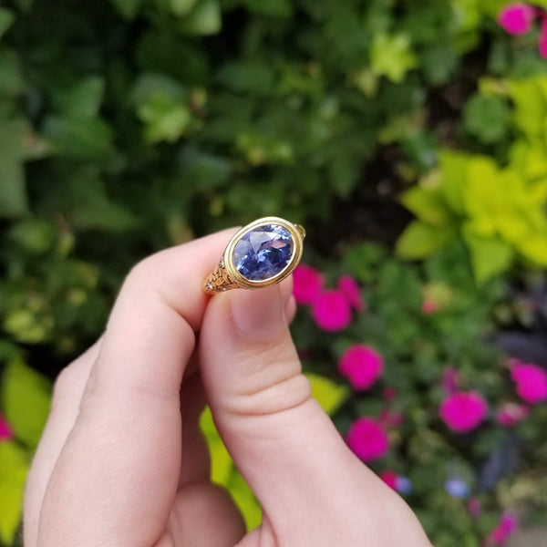 Alex Sepkus Sapphire and Diamond Mosaic Ring 