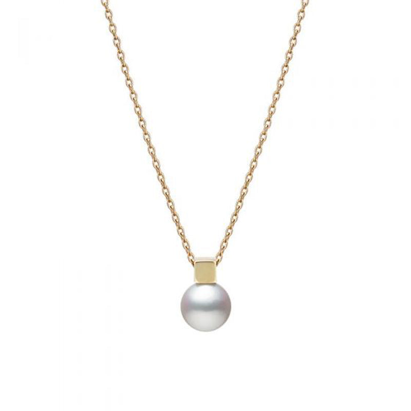 Mikimoto White Akoya Cultured Pearl Pendant - 18K Yellow Gold