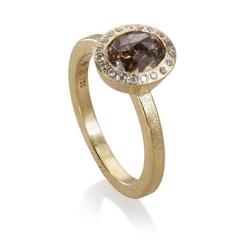 Todd Reed Oval Brown Diamond and 18K Yellow Gold Ring