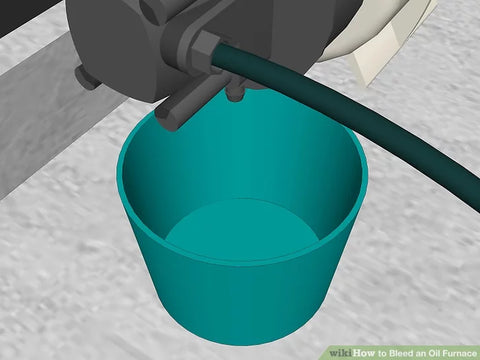 How to bleed an oil furnace step 3 Place a small bucket under bleed screw