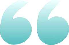 Blue quotation mark icons on a white background.