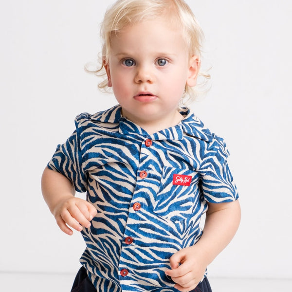 The Carp Collared Shirt - Blue Zebra