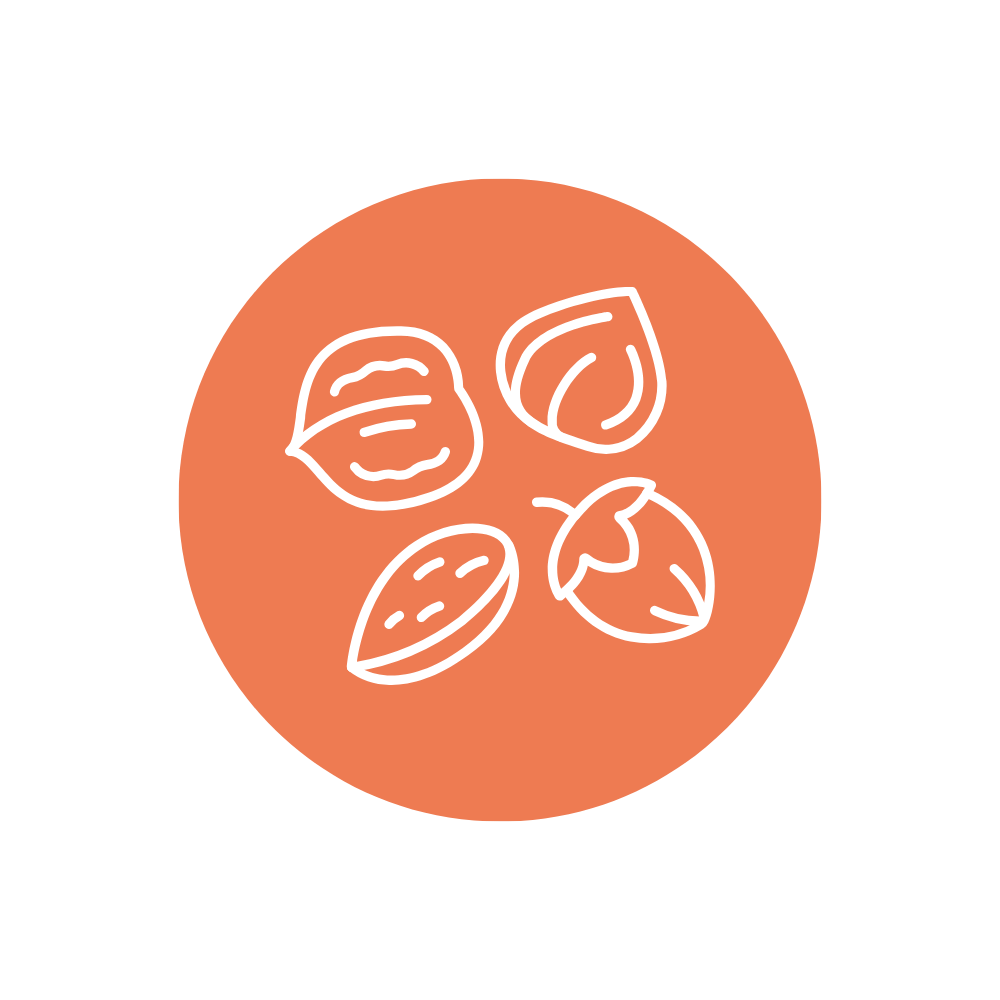 Icono naranja con nueces