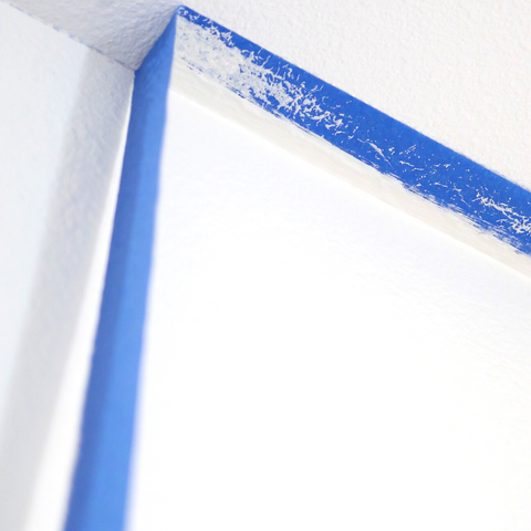 blue painters tape in a roof