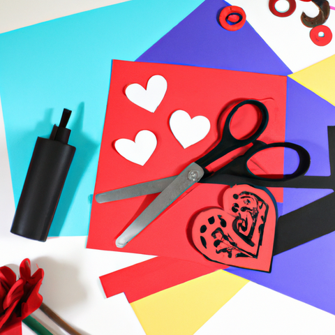 Art Scissors Tape Card Valentines Romantic