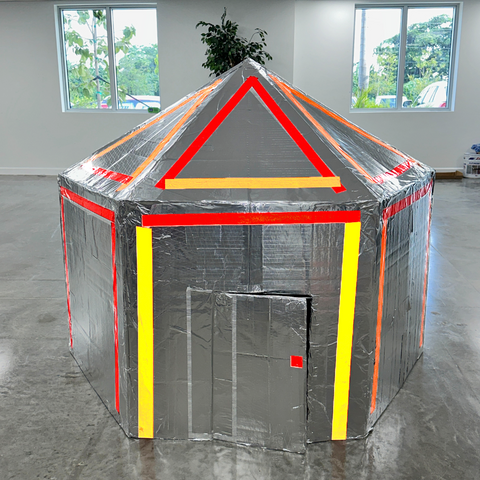 Customized Hexayurt with Reflective Tape Colorful Burning Man LED LIGHTS