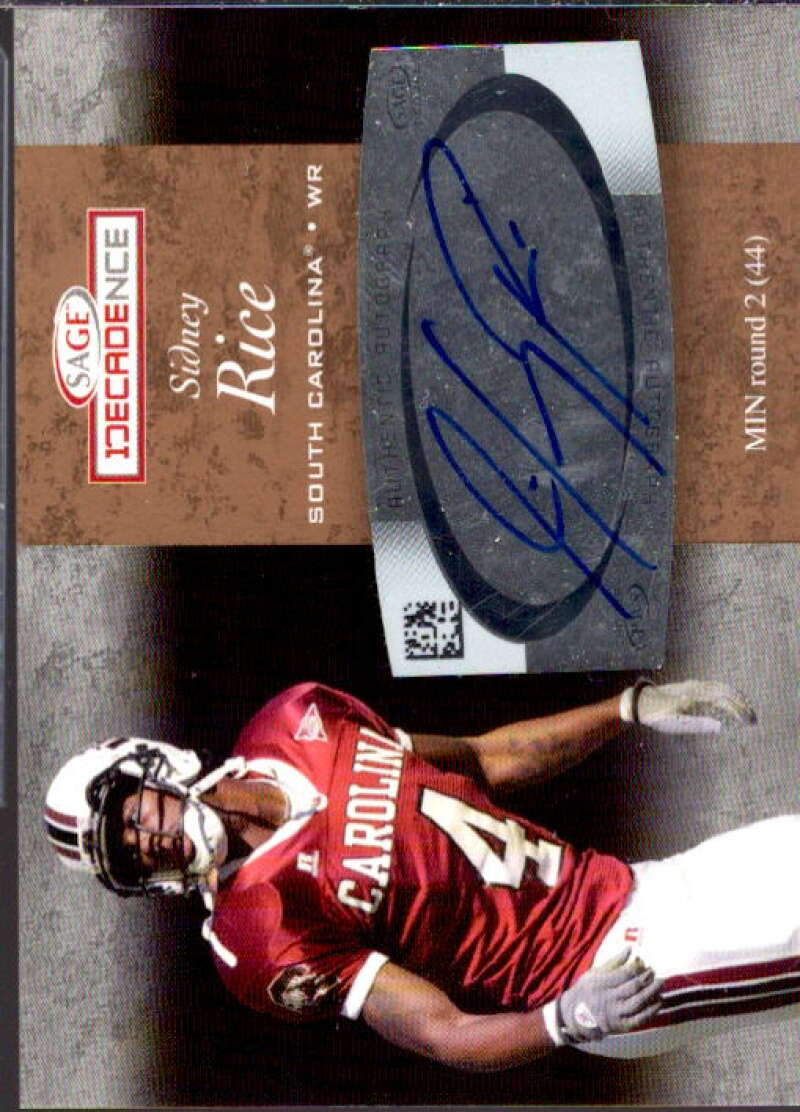 Sidney Rice Card 2010 Topps Unrivaled Autographed Patch #UAPSR