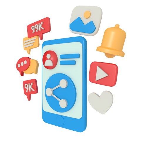 logo of social networks and notifications