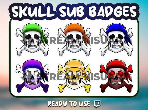 Skulls Twitch Sub Badges - 6 Pack - OWN3D