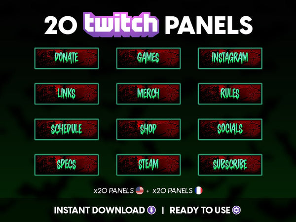 Vampire Twitch Panels for Live Streaming - StreamersVisuals