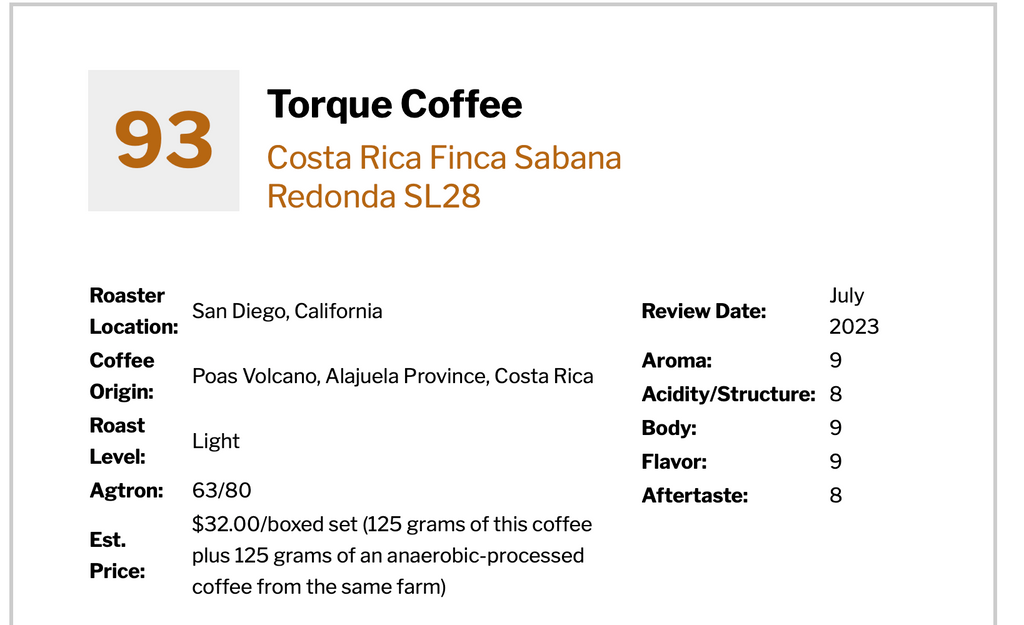 coffee review torque coffees