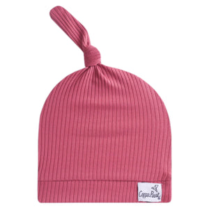 Berry Rib Knit Top Knot Hat - The Baby'z Room