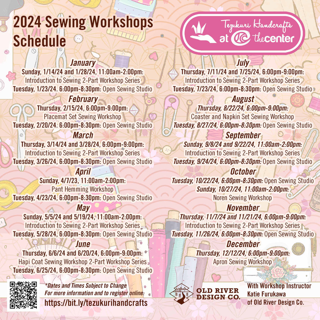 2024 beginner sewing workshops at the center