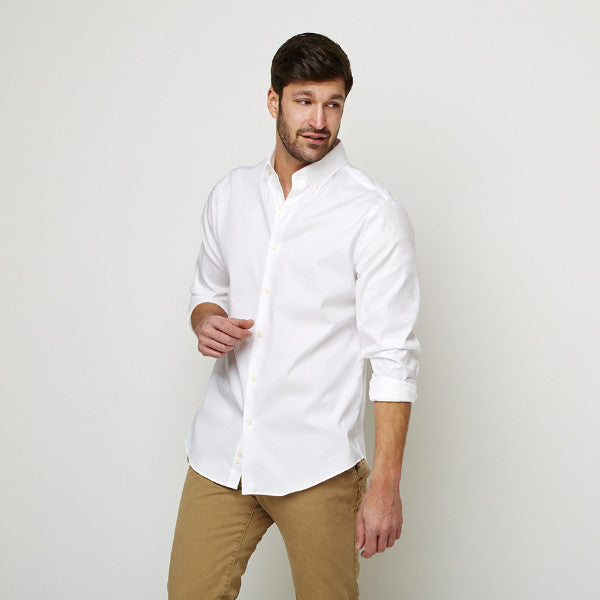  White  Oxford  Button Down Newbury Mills