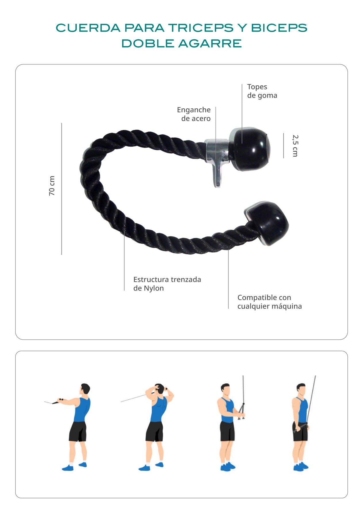 Infinité Cuerda De Tracción Biceps Y Triceps Mod. IF-TR1