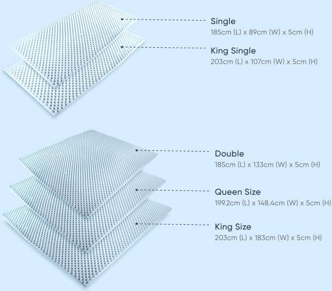 Egg Foam Mattress Overlay Sizes