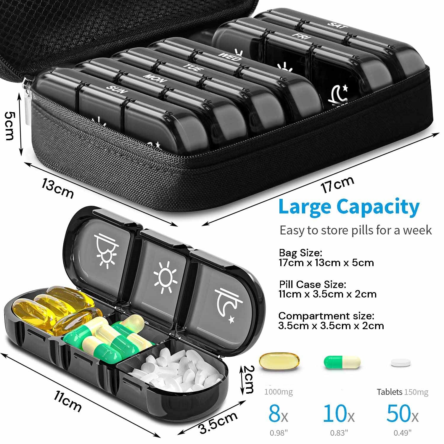 Weekly Pill Organiser Dimensions