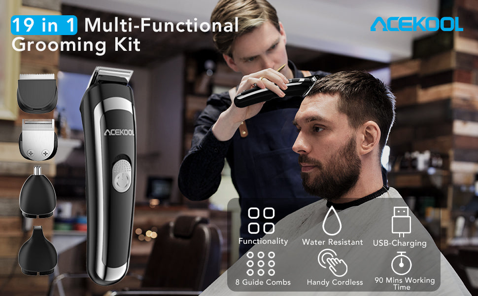 ACEKOOL Hair Trimmer BT1 19-in-1 Cordless Grooming Kit