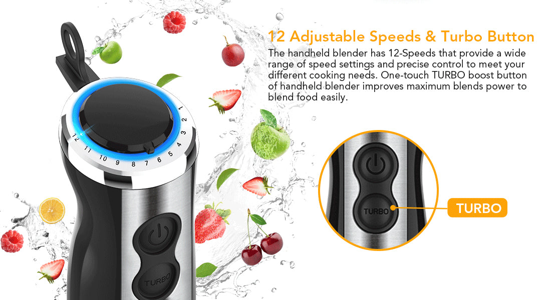 Acekool Blender BH1 5-in-1 Stainless Steel Electric Hand Blender