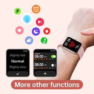 EUKER Smart Watch 1.69 inch Full Touch Screen Fitness Tracker Pink