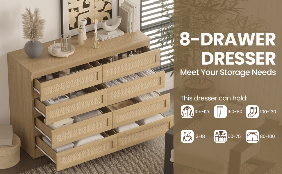 8 Drawers dresser
